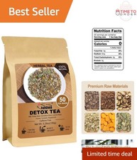 Detox Tea Bags 50 Count Liver Support Herbal Tea with Milk Thistle Dandelion
