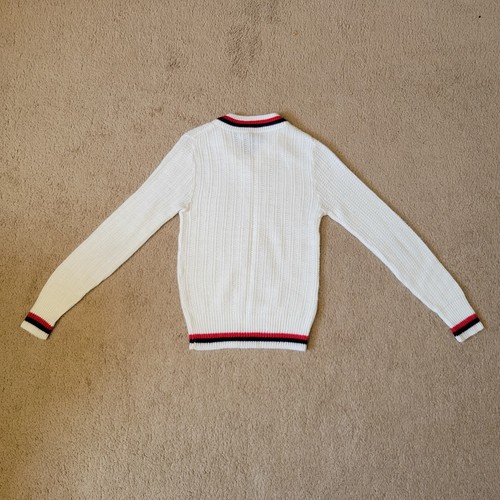 Vintage 60s Cortina by Robert Bruce Knit Sweater White Small Tennis Country Club - Picture 6 of 7