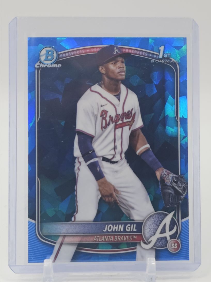 JOHN GIL 2025 BOWMAN CHROME 1ST SAPPHIRE REFRACTOR ATLANTA BRAVES Q3152
