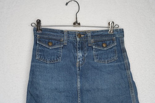 Polo Jeans Co. Ralph Lauren Girls Bleu Flap Pocket Mini Denim Skirt sz 14 y2k - Picture 4 of 7