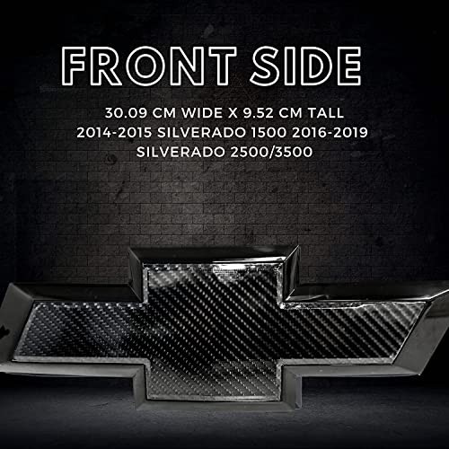 Lighted Chevy Silverado Grille Emblem Carbon Decal Design 2014-15,1500, 2016-19 - Picture 2 of 4