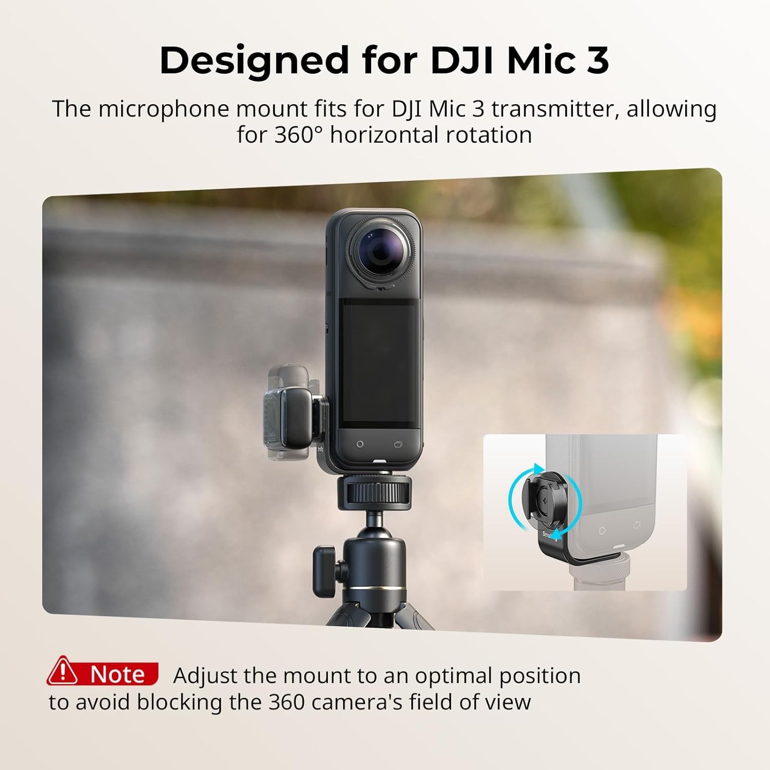 SmallRig Cold Shoe Mount 360° Adjustable for Insta360 X5 / X4 Accessories