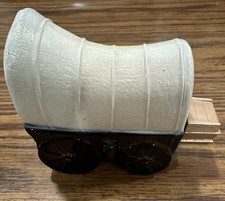 Vintage Avon Wild Country Western Covered Wagon Cologne Bottle Gold Cap EMPTY