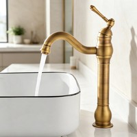 Wasserhahn Bad Antikes Messing 360° Waschtischarmatur Einhebel-Mischbatterie DE