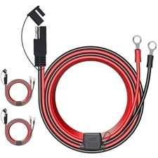 [3-Pack] 6FT 12V Ring Terminal to O Ring Connecters Extension Cord Cable Co