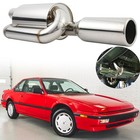 Double wall Twin Loop Exhaust Muffler 2.5" to 3.5" For Honda Prelude 1990-2001