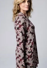 J JILL Wearever Crossover V-Neck Tunic Paisley Women’s XL Boho Modest Mature NWT