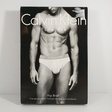 Calvin Klein "Fine Rib" Hip Brief Large Black Vintage NOS 1997 black w box
