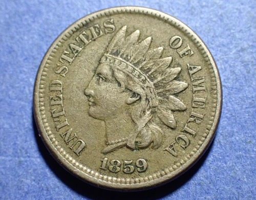 1859 Copper Nickel Indian Cent  Ch. VF