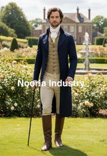 Mr. Darcy Custom Fitted Blue Regency Tailcoat: 1800s Style By Nooria