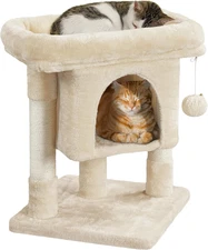 23.5In Cat Tree Tower, Cat Condo with Sisal-Covered Scratching Posts, Cat House