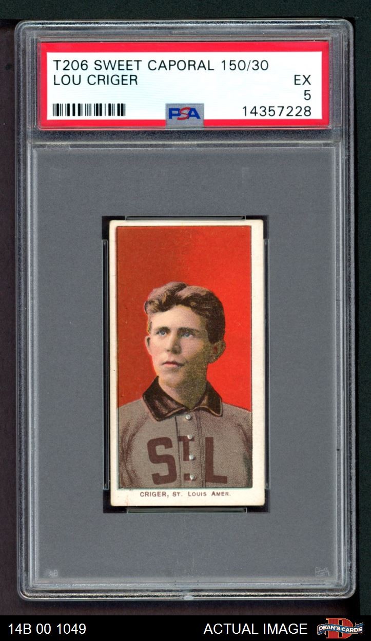 1909 T206 Lou Criger Browns PSA 5 - EX