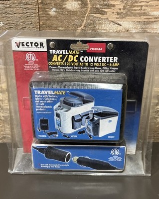 Vector Travel Mate AC/DC Converter VEC004 Converts 120 V AC to 12 V DC-6 Amps