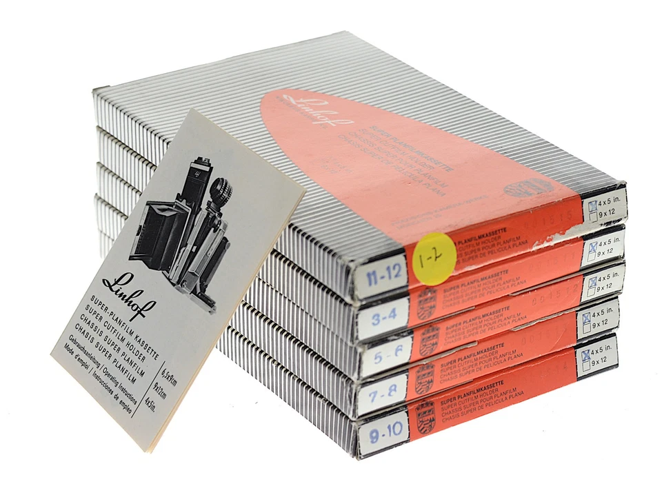 Soportes para láminas Linhof 4x5 con cajas originales, números IB’s del 1 al 10, COMO NUEVO Foto 2 de 3