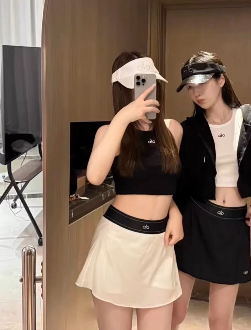 AIo Yoga Match Point Tennis Skirt Elastic Waistband Mini Women's Sports Skirts