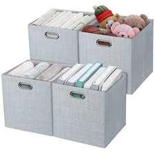 3X Thicker Fabric Storage Cubes 13 inch Collapsible Storage Bins for Organiza...
