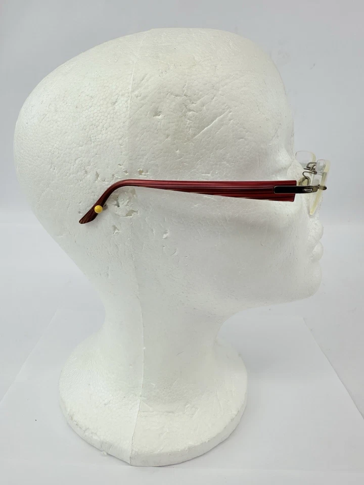 Marco de gafas de titanio Lindberg Spirit 135 mm Col. K32 raya roja vino de colección con Rx Foto 4 de 4