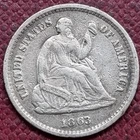 1863 S Seated Liberty Half Dime 5c RARE Higher Grade XF - AU #92947
