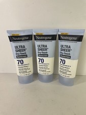 Neutrogena Sunscreen Ultra Sheer SPF 70 Dry Touch Lotion 3oz New Lot Of 3