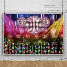 60's 70's 80's Disco Party Backdrop Banner Photo Booth Background Prop Decor
