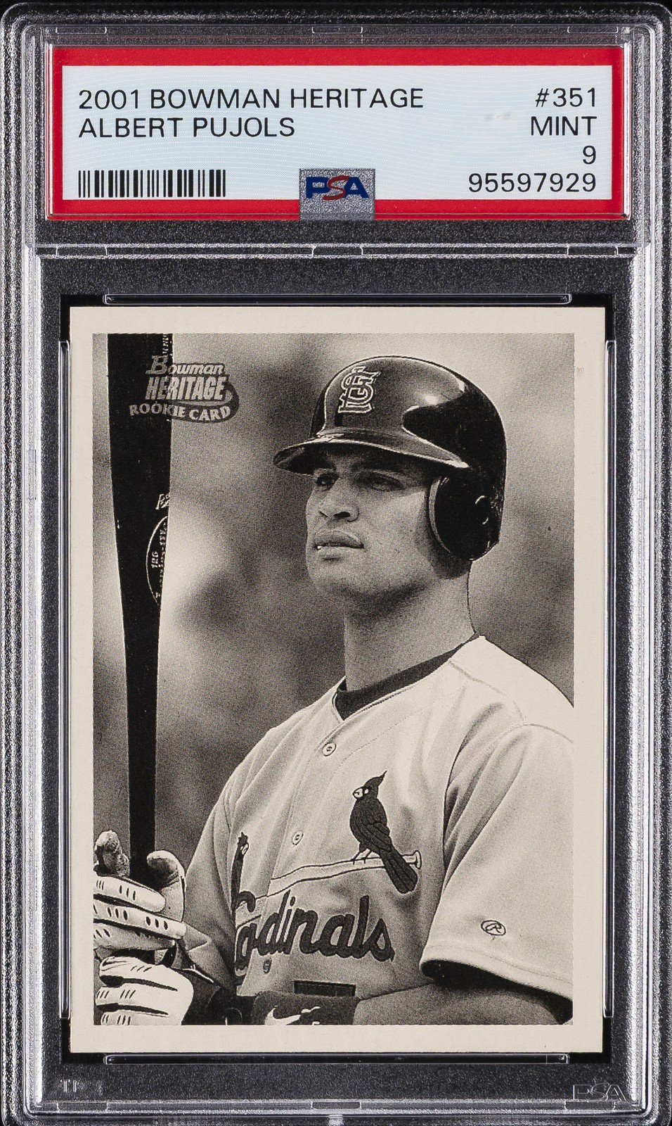 2001 BOWMAN HERITAGE #351 ALBERT PUJOLS ROOKIE RC PSA 9