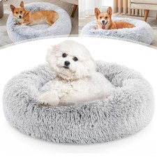 Donutbett Ø60cm für Hunde & Katzen Flauschiges Kuschelkissen Rundes Tierbett