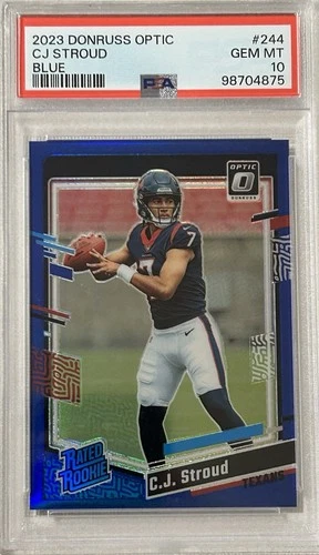 2023 Donruss Optic CJ Stroud (Houston Texans) Blue Prizm  /199 Gem Mint PSA 10