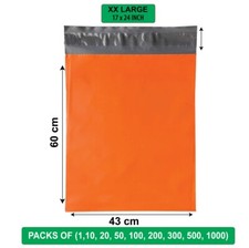 Orange Postal Mailing Bags Postage Coloured Plastic Packaging Parcel Shipping 