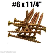 INTERCORP (614CYV) #6 X 1-1/4" Drywall/Deck Screws Yellow Zinc (5 LBS ) W/ Bit!