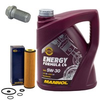 MotoröL Set 5W30 5 Liter + ÖLfilter SH 4030 P + Schraube FüR Mercedes C-Klasse