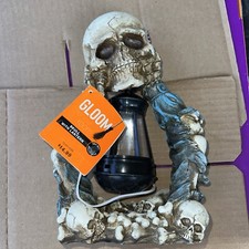 Composite Molded 11" Skeleton Hands Holding Skull Halloween Decor Not Tested