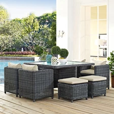 Modway Summon 9 Piece Outdoor Patio Sunbrella® Dining Set