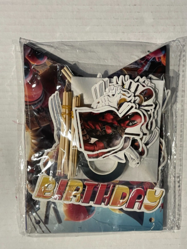 Superhero Deadpool & Wolverine Happy Birthday Party Kid Banner Toppers & More