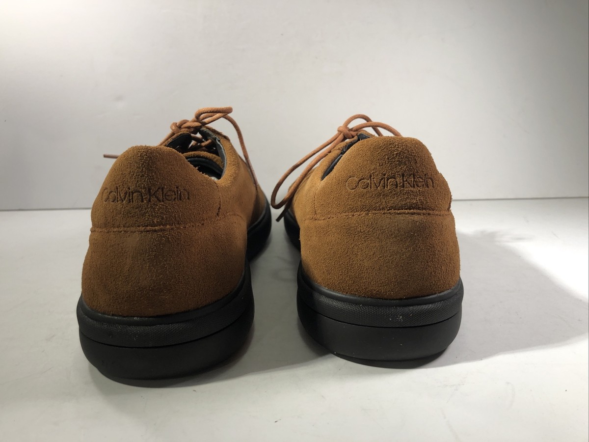 New Calvin Klein Men\'s Gleyber Silky Suede Russet Lace Up Casual Shoes Size 11 NEW Calvin Klein Gleyber SIlky Suede Sneaker Mens SZ 10 In  main image 2