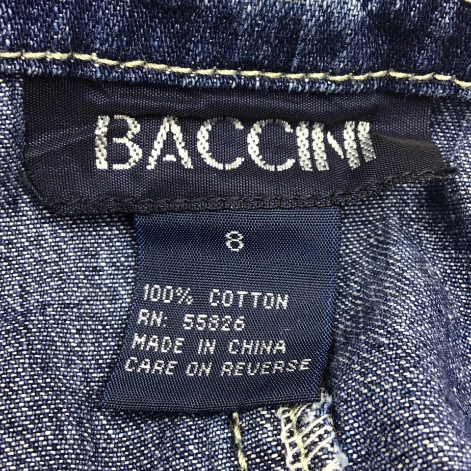 Baccini / кожаный струнных инструментов галстук мухи карандаш прямой короткий джинсовой ткани Jean юбка / размер 8 - Изображение 4 из 4