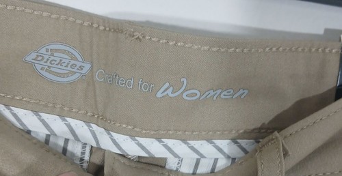 NWT Dickies Women's Wide Band Stretch Fabric Classic Fit Sz 2R Khaki Pants🚩 - Picture 3 of 9