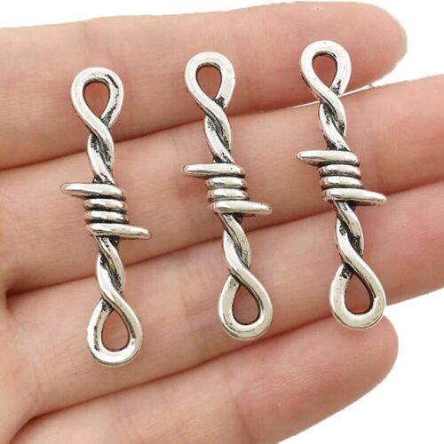 Gothic Barbed Wire Thorns Vintage Metal Connector Charms E8M58677 - Afbeelding 1 van 6