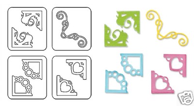Sizzix Sizzlits Dies DECORATIVE CORNERS SET 655630 COOL