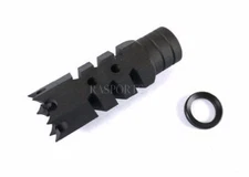 .223 Caliber Shark Muzzle Brake 1/2x28 Pitch Thread + Crush Washer
