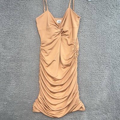 NWT Oh Polly Size 6 Tan Only Fools Runched Bodycon Dress (SOLD OUT ON WEB)