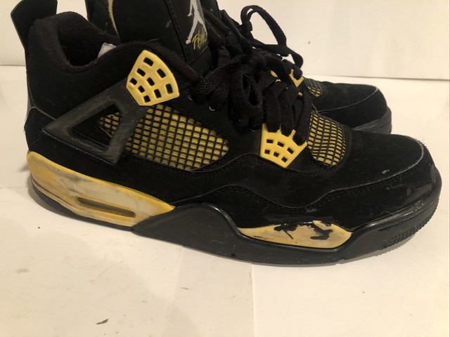 jordan retro 4 yellow and black