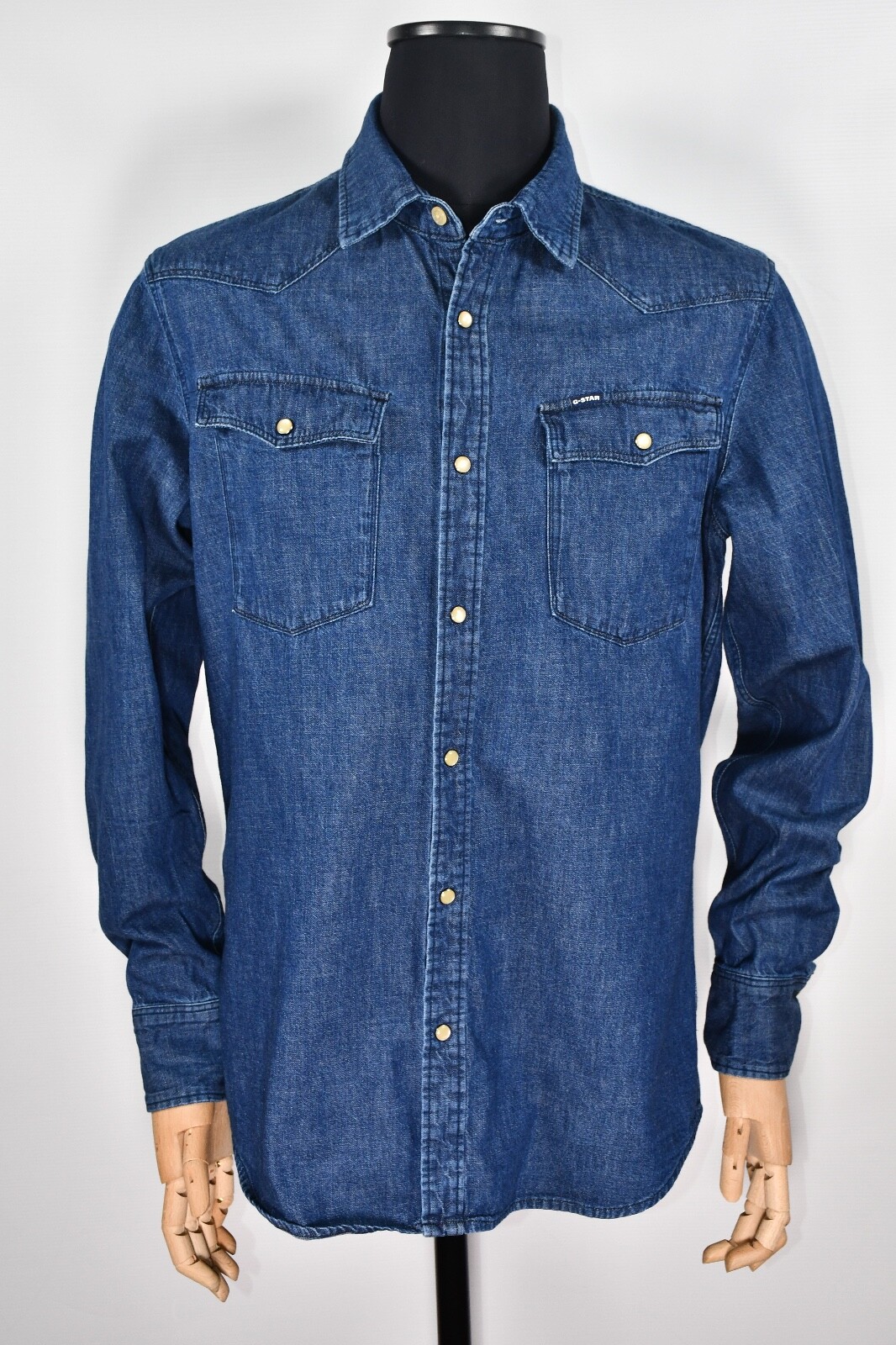 G-Star Raw 3301 Slim Fit Snap Men's Denim Shirt size XL