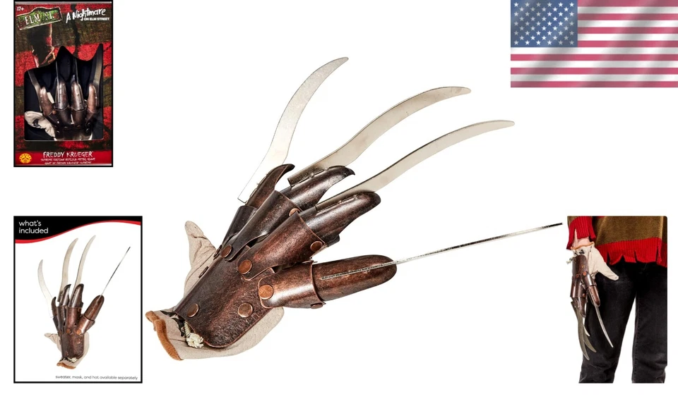Freddy Krueger Replica Metal Glove - Nightmare on Elm Street Costume Accessory - Image 2 of 4
