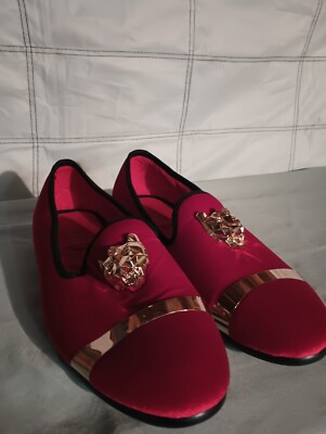 Justar Brand Men s Royal Shoes Red Suede And Soles Gold Accents  Size 11