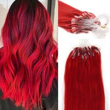 Extensiones de cabello micro eslabón lazo micro anillo cuentas punta cabello humano Remy real 16-26 pulgadas