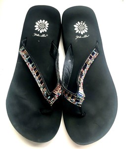 bling yellow box flip flops