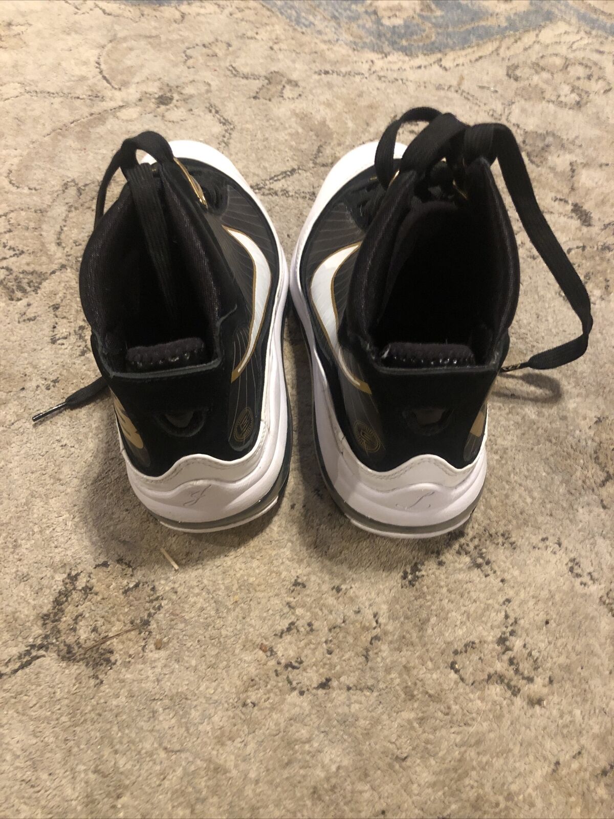 Nike Air Max LeBron 7 VII Black White Metallic Go… - image 2