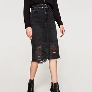 zara denim skirt