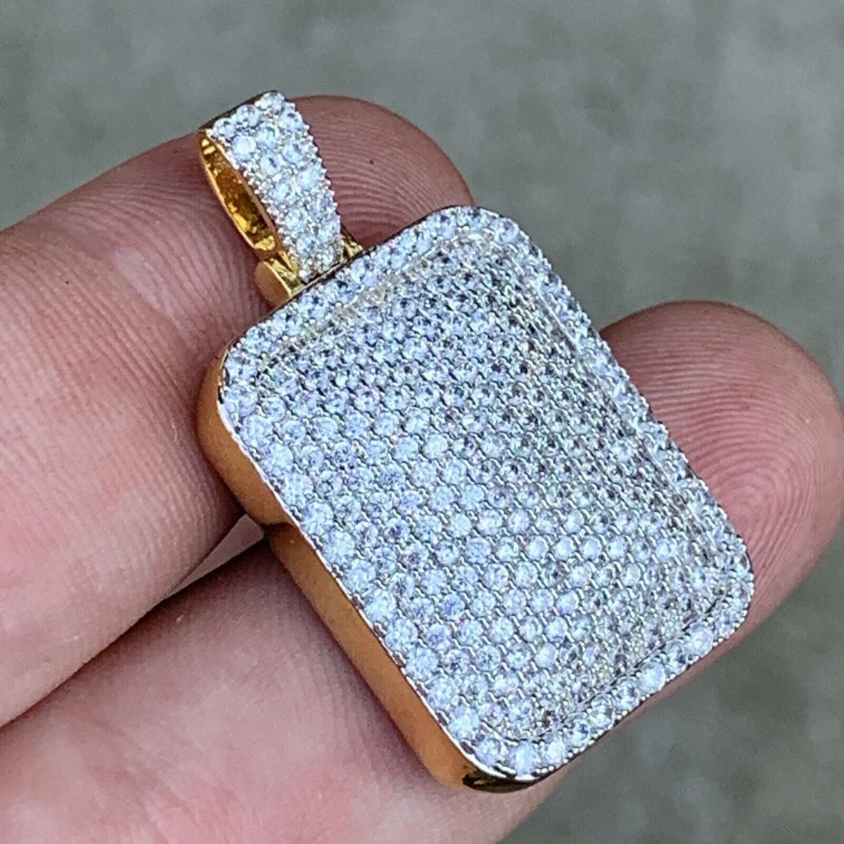 18K GOLD FILLED VVS Lab Diamond Pendant Diamond Box NECKLACE PENDANT