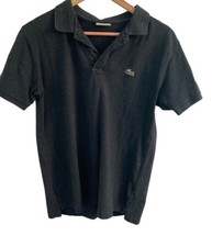Lacoste Shirt Men's 3 Dark Gray Short Sleeve 2 Button Polo Classic Fit Small